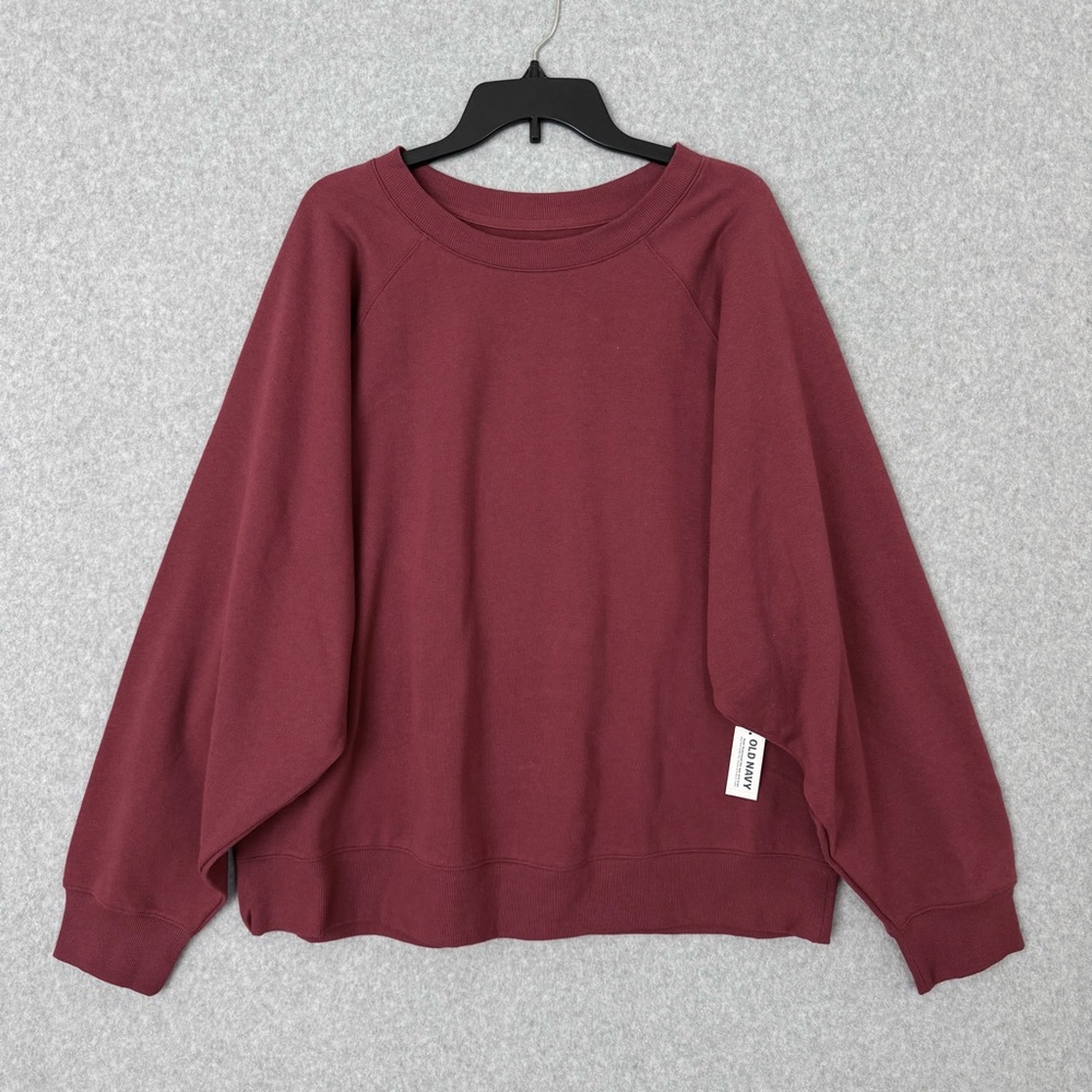 Old Navy Sweatshirt Womens 3X SoComfy Red Classic Casual Holiday Cozy Relax NWT